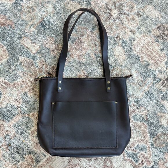 Portland Leather Handbags - Portland Leather Goods Medium Classic Tote Handbag In Grizzly